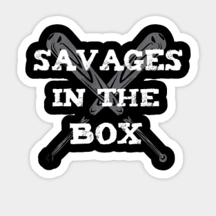 New York Baseball Savages in the Box Baseball and Bat Sticker
